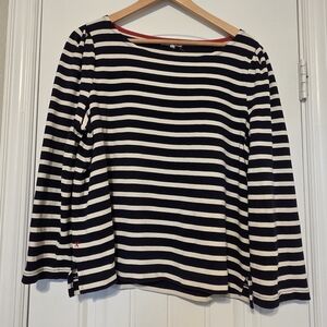 Alex Mill Striped Knit Nautical Boatneck Long Sleeve Top Extra Large